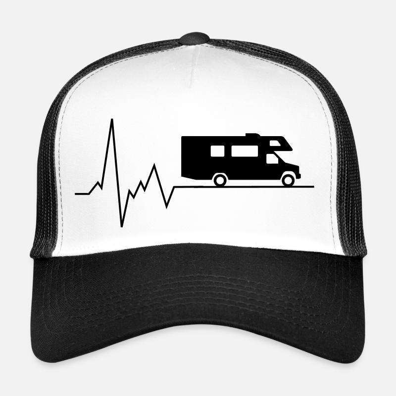 herzschlag wohnmobil - Trucker Cap - Weiß/Schwarz