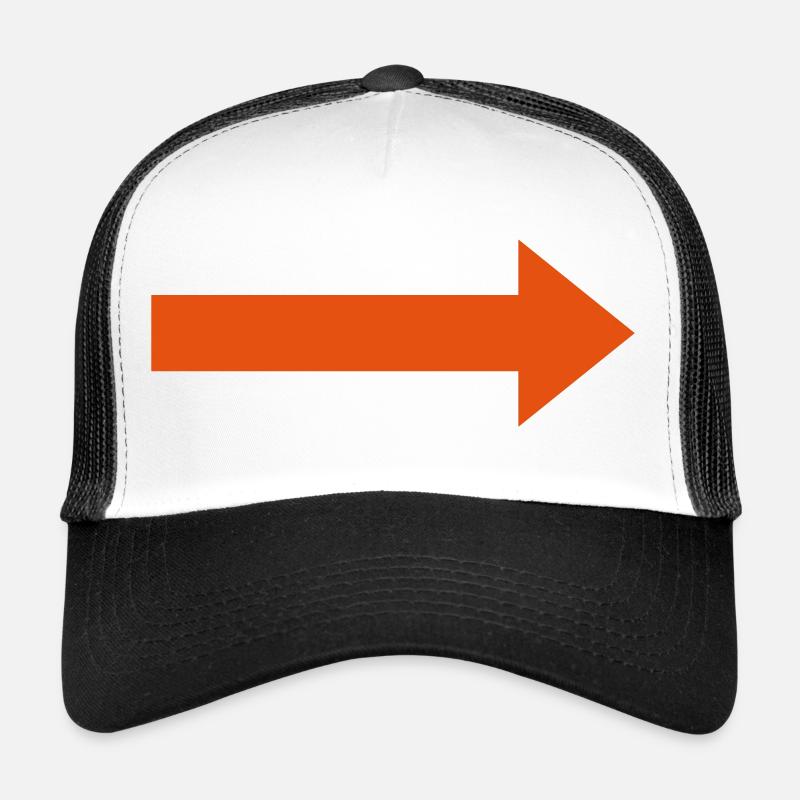 Flèche droite orange Casquette trucker 