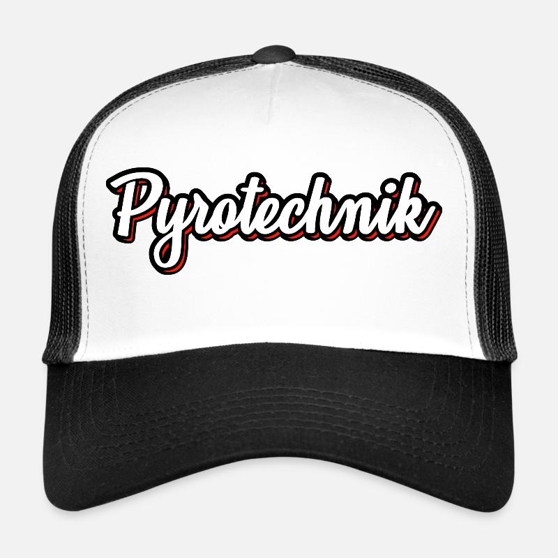 Pyrotechnik Pyro Feuerwerk - Trucker Cap - Weiß/Schwarz