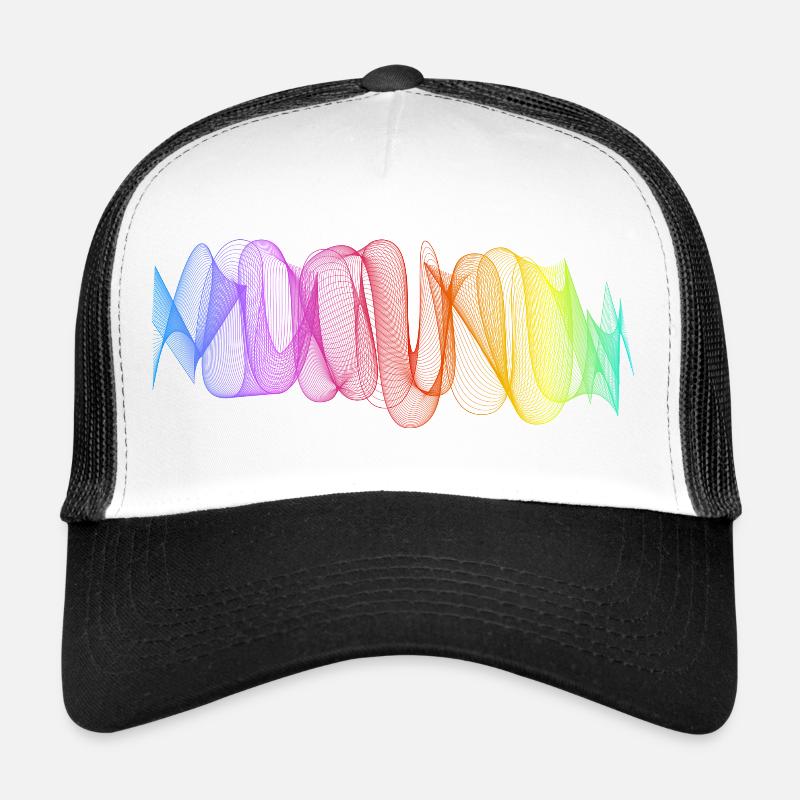 Abstract Lines Design 10 - Trucker Cap - white/black