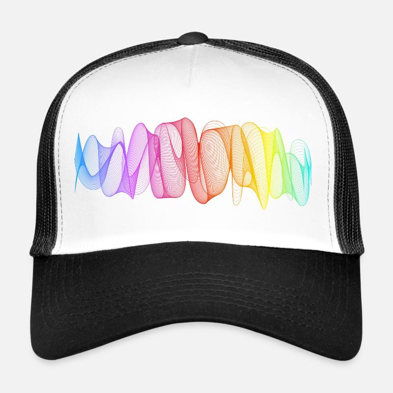 Abstrakte Linien Design 12 - Trucker Cap - Weiß/Schwarz