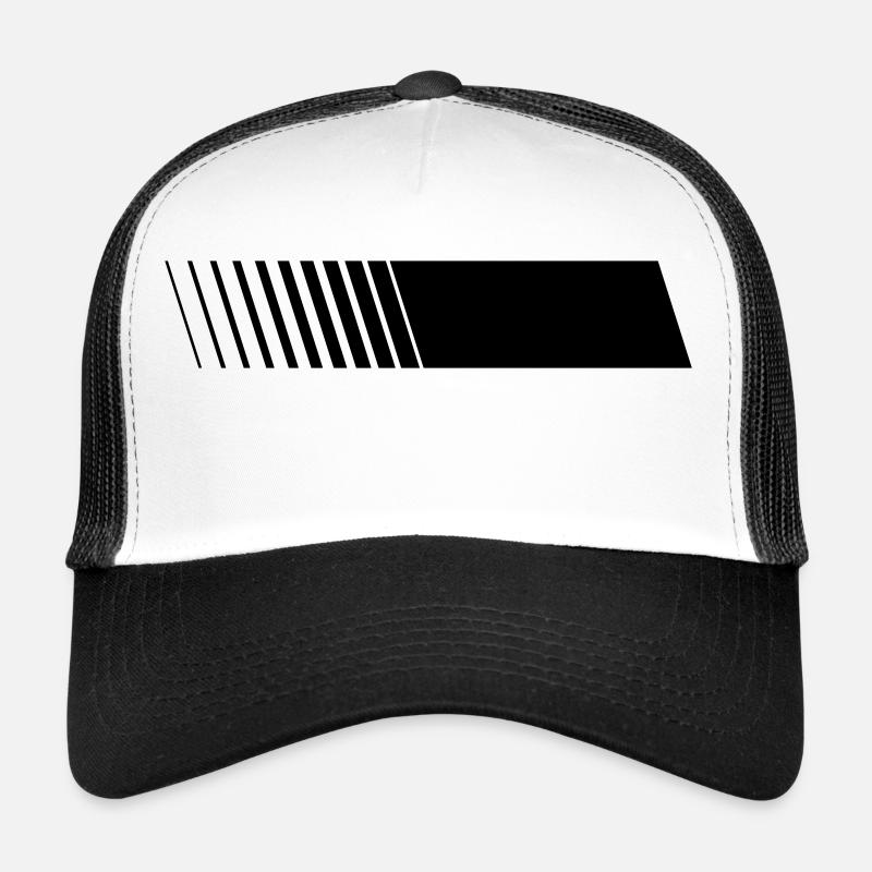 Rennstreifen Rechts Blanko - Trucker Cap - Weiß/Schwarz