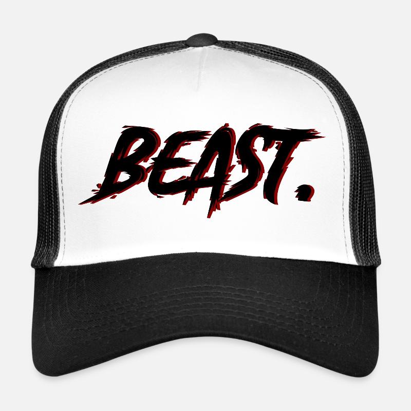 Beast Brushstroke Rot auf Schwarz Trucker Cap
