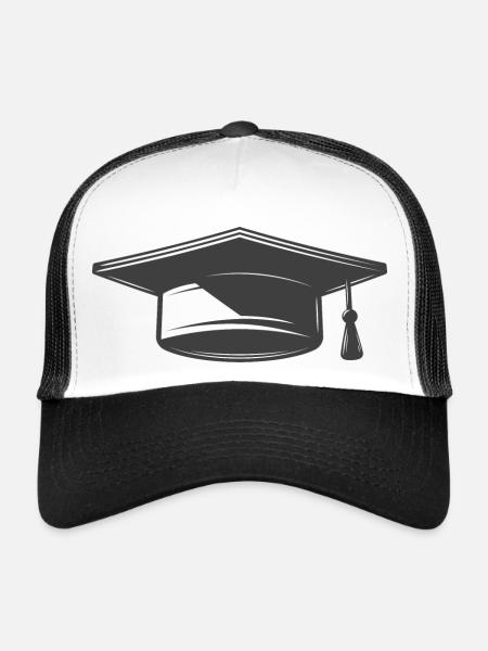diplôme d'études secondaires - Casquette trucker  - blanc/noir - Devant
