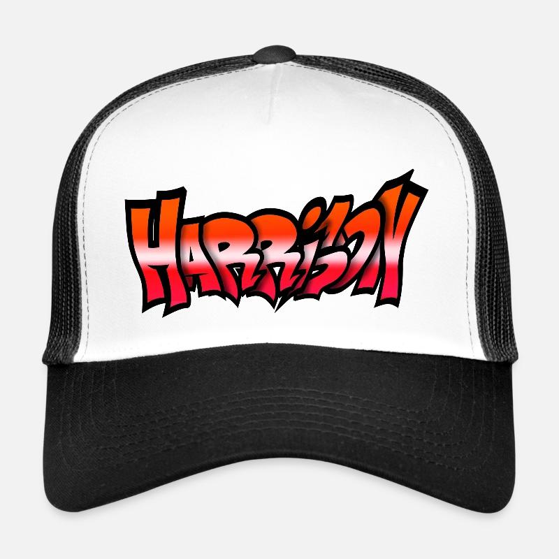 Harrison GRAFFITI NAME rot Trucker Cap