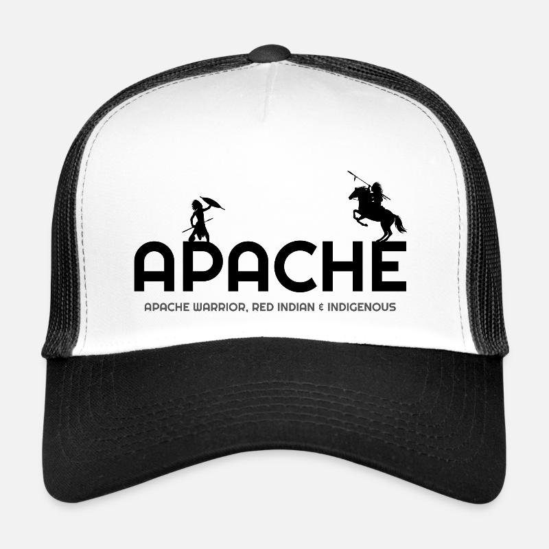 Tout sur Apache, Apache Indian, Apache hoodies, A - Casquette trucker  - blanc/noir