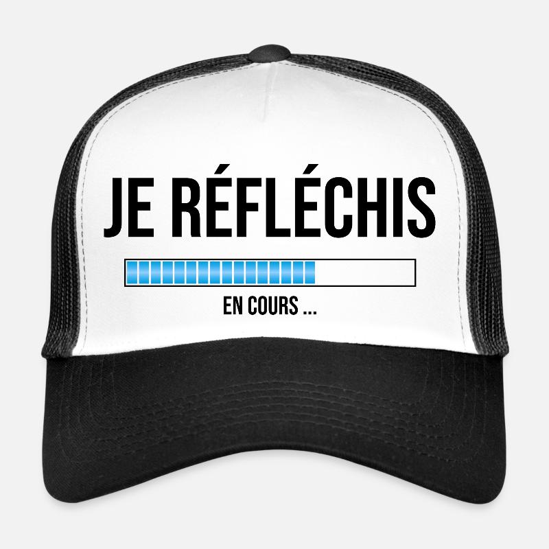 Réflexion - Casquette trucker - blanc/noir