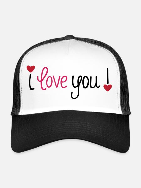 Valentine's Day I Love You Hearts - Trucker Cap - white/black