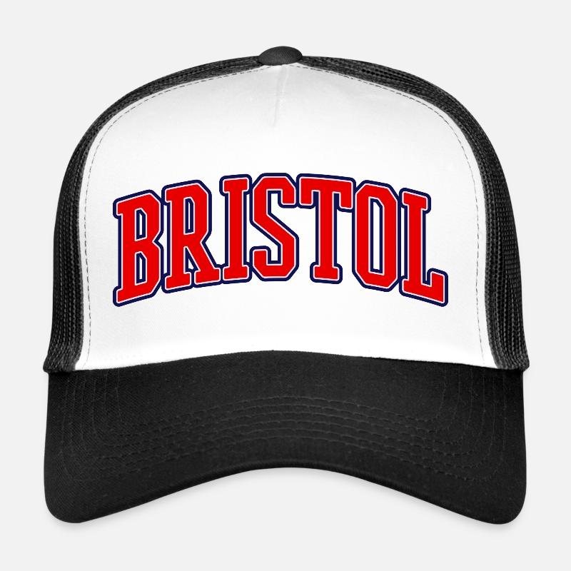 Lettrage universitaire de Bristol - Casquette trucker  - blanc/noir