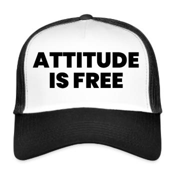 Attitude is free - Trucker Cap - white/black - Front