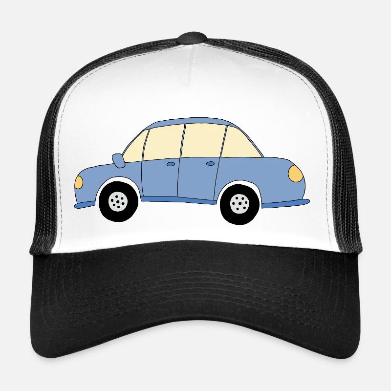 Blaues Auto - Trucker Cap - Weiß/Schwarz