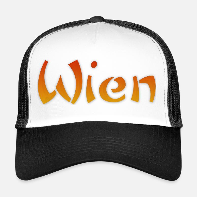 Wien Text - Trucker Cap - Weiß/Schwarz