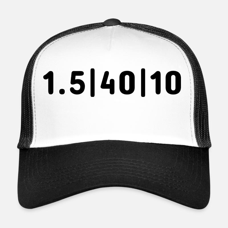 1.5|40|10 – Kurzdistanz - Trucker Cap - Weiß/Schwarz
