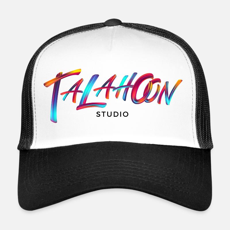 Talahoon Studios Rainbow Brushed (bright clothes) - Trucker Cap - Weiß/Schwarz