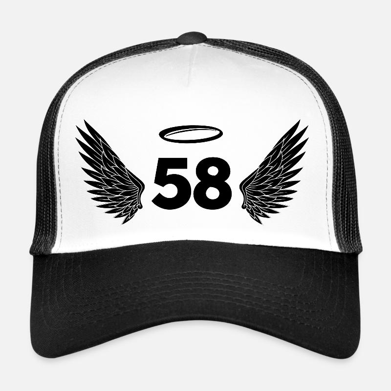 Numéro 58 ange - 58e anniversaire ailes Casquette trucker 