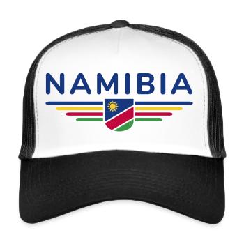 Namibia T-Shirt für Fans und Reisende - Trucker Cap - Weiß/Schwarz - Vorne