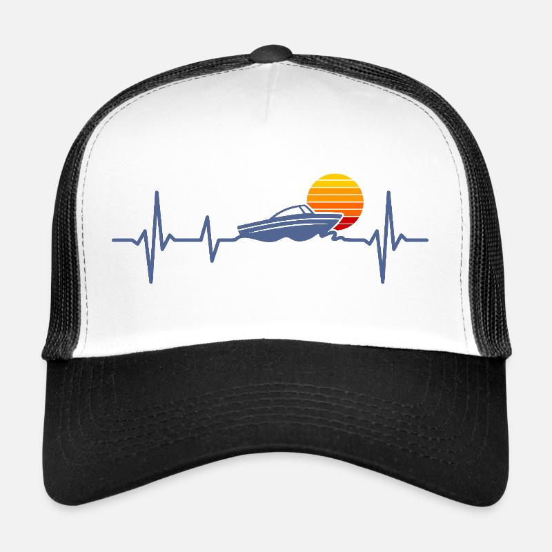 Motorboot Herzschlag Bootfahren Bootsfahrer Trucker Cap