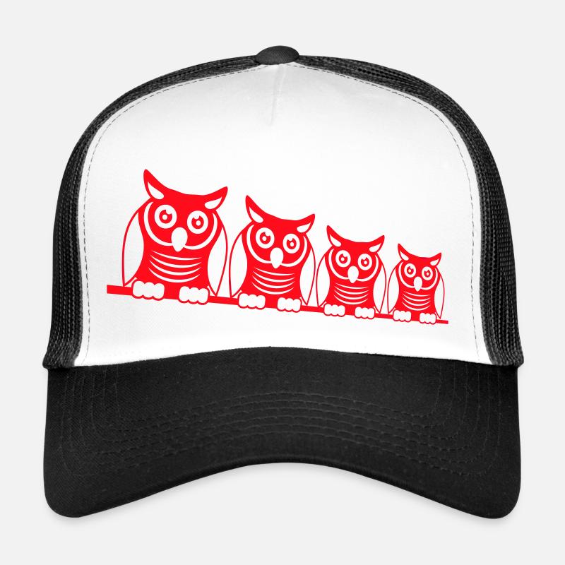 4 Eulen Vogel vier Freunde Reihe Uhu Crew Team süß Trucker Cap