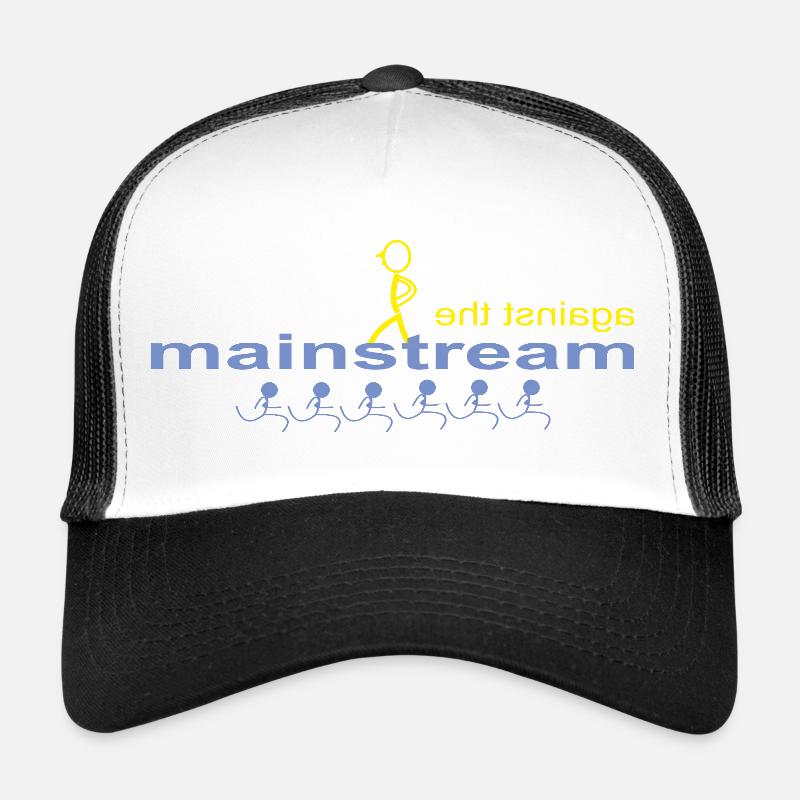 against_the_mainstream - Trucker Cap - Weiß/Schwarz