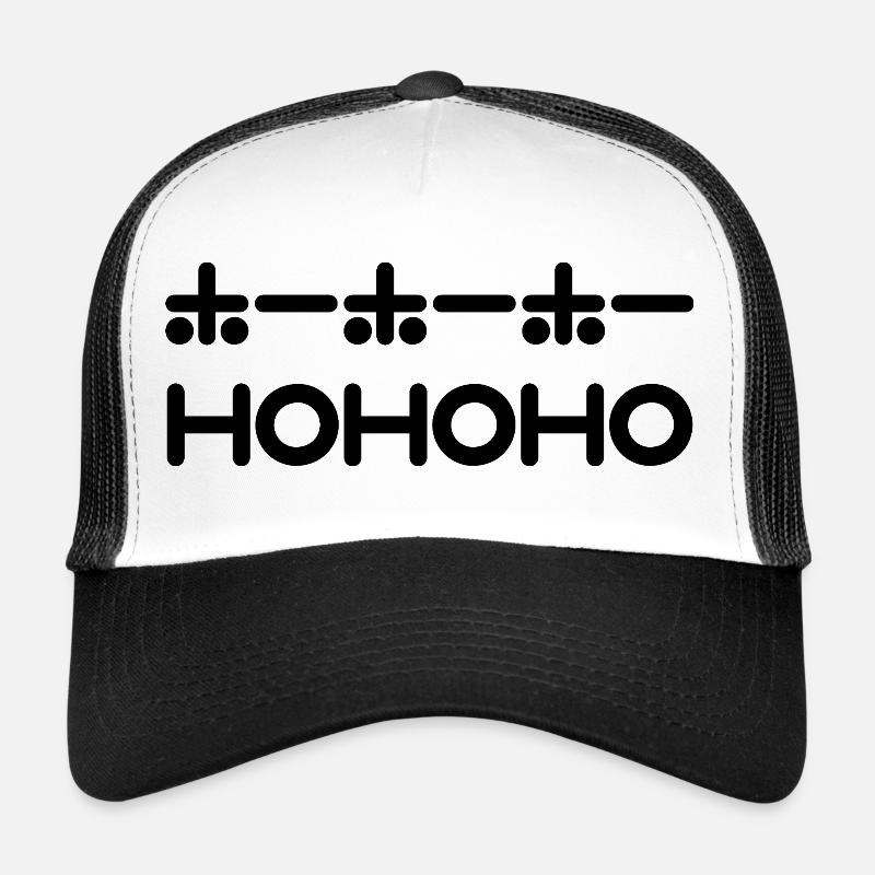 HoHoHo + Japanese Text - Black Trucker Cap