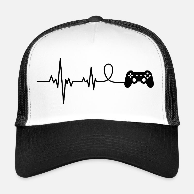 Game Controller Gamer Heartbeat Funny Trucker Cap
