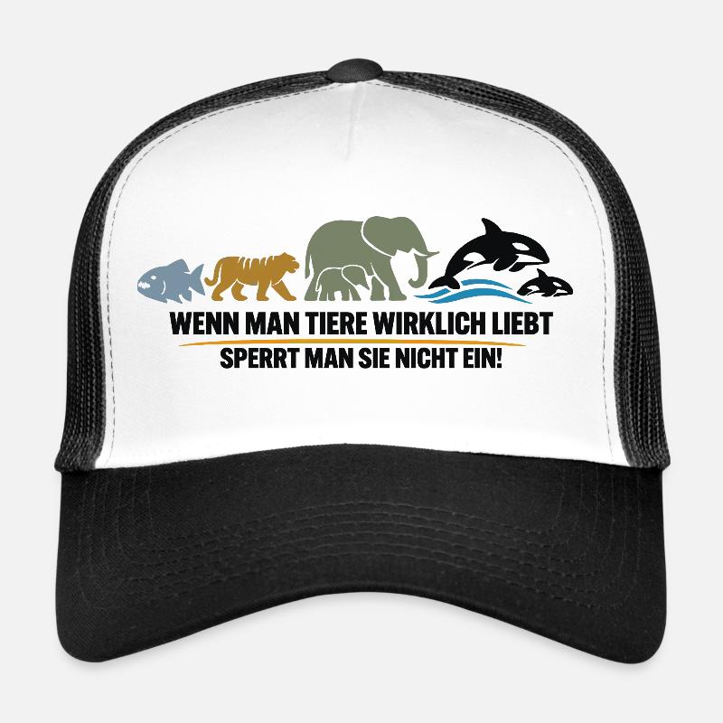 Freiheit statt Käfig - Trucker Cap - Weiß/Schwarz