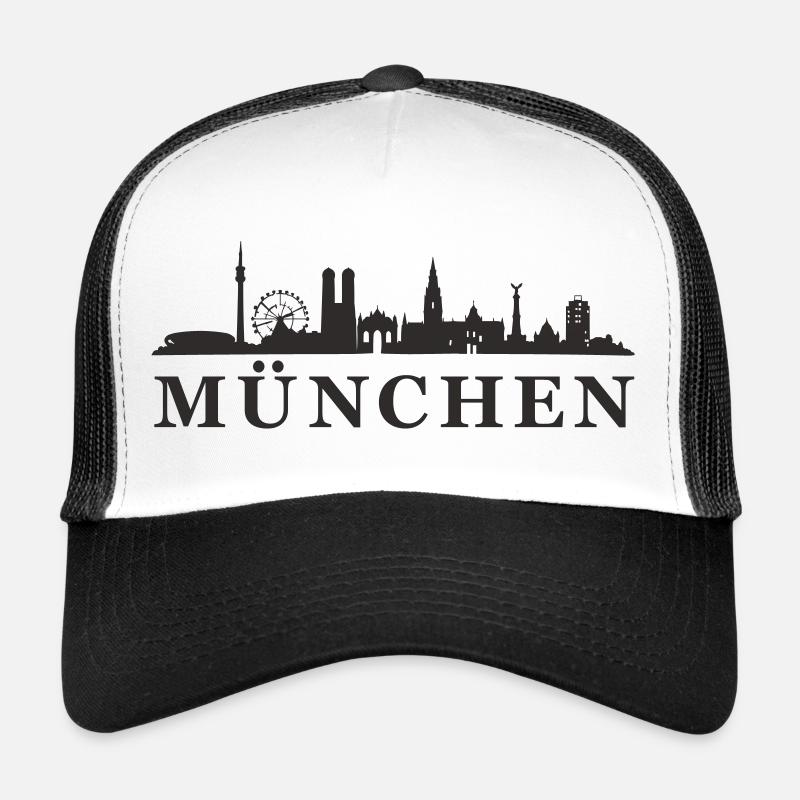 München Skyline Silhouette Trucker Cap