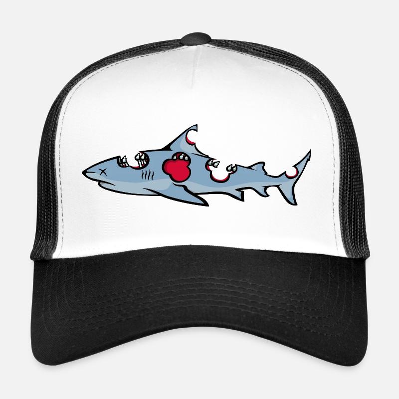 requin - Casquette trucker - blanc/noir