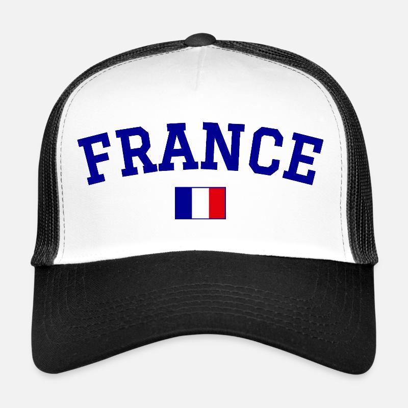 France Flag Design Blue Trucker Cap