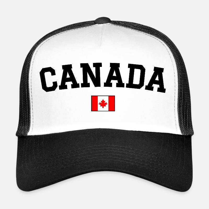 Drapeau du Canada Noir Casquette trucker 