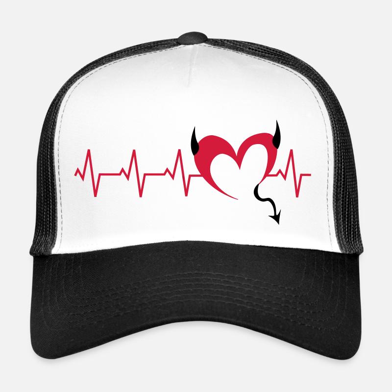 herz-teufel-ekg - Trucker Cap - Weiß/Schwarz