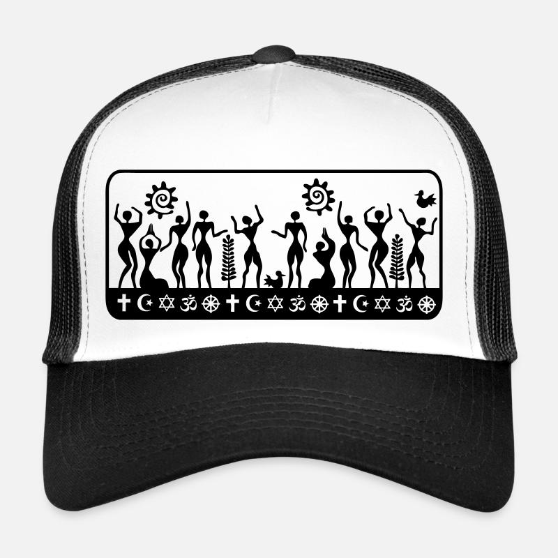 religions humaines - Casquette trucker  - blanc/noir