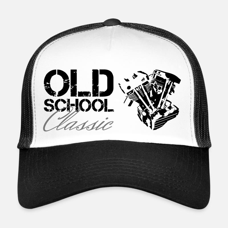 Oldschool Classic Shovelhead - Trucker Cap - Weiß/Schwarz