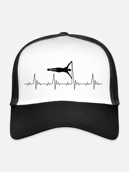 Calisthenics Human Flag Heartbeat Frequency Pulse - Trucker Cap - white/black - Front