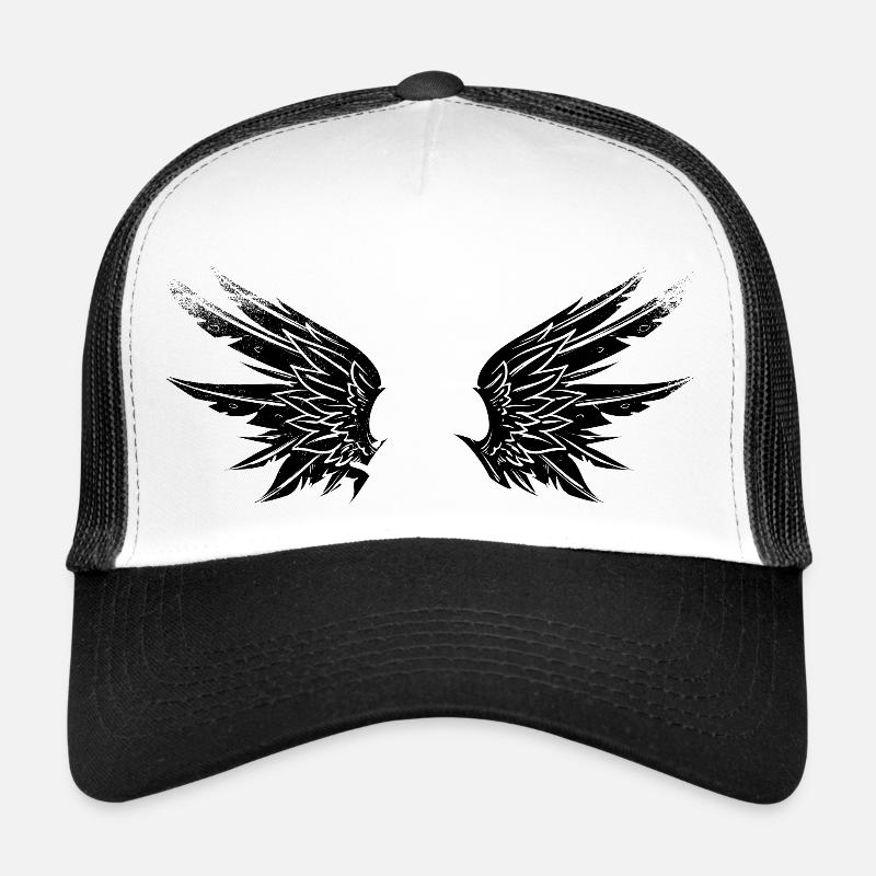 Ailes d’ange - Casquette trucker  - blanc/noir