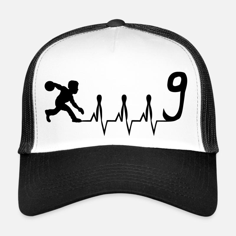Herzschlag eines Keglers - Trucker Cap - Weiß/Schwarz