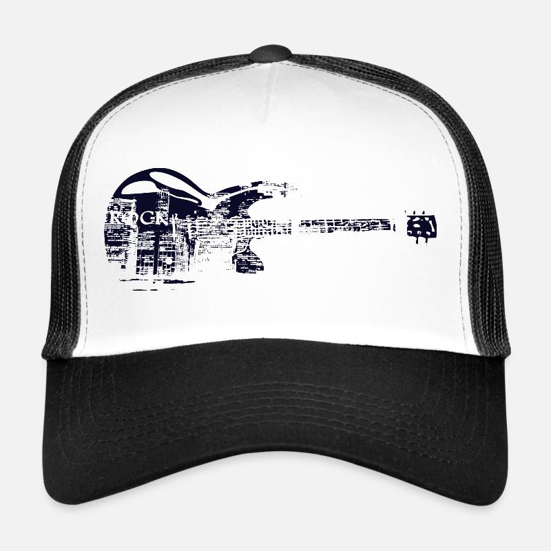 Rock T-shirt - Trucker Cap - Weiß/Schwarz