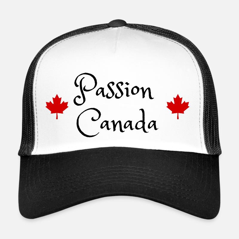 passion canada montreal voyage vacances quebec - Casquette trucker  - blanc/noir
