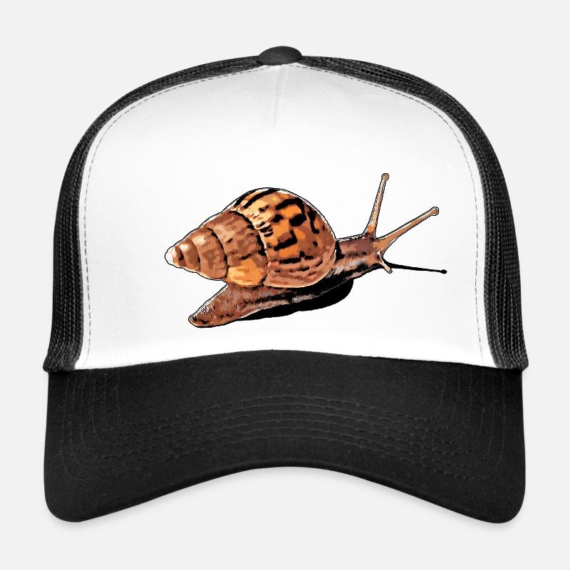 escargot avec ombre - Casquette trucker  - blanc/noir