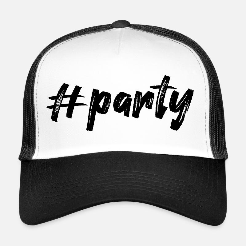 #party, noir Casquette trucker 
