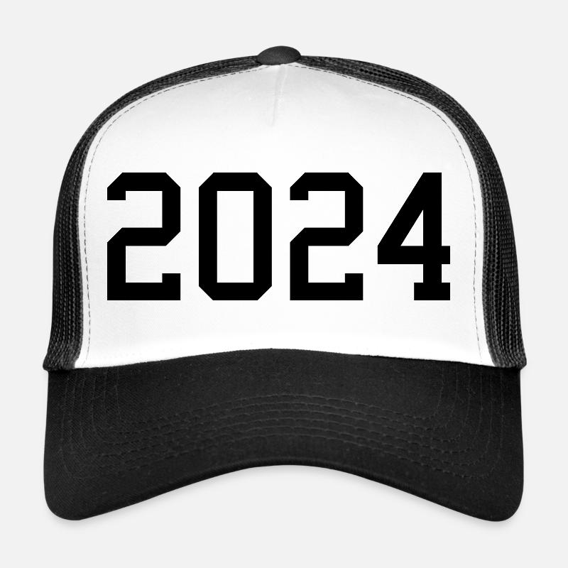 2024 blanc Réveillon du Nouvel An noir Casquette trucker 