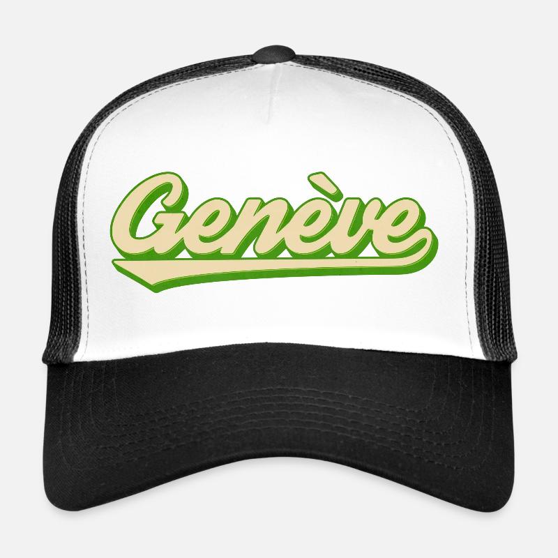 Genève Retro Script Limette Trucker Cap
