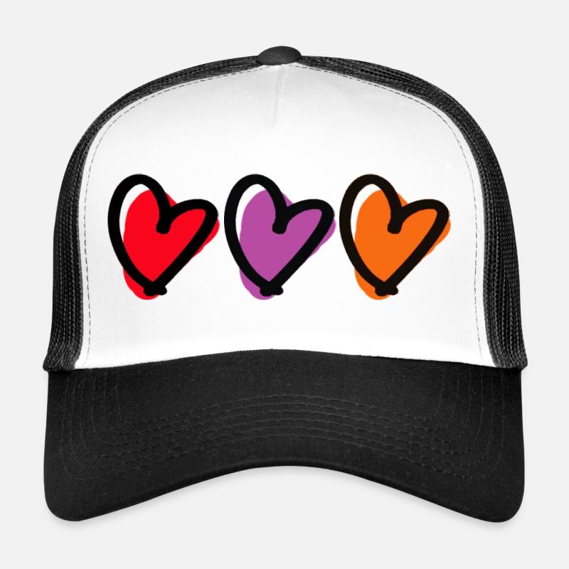 Conception d’esquisse de triple cœur Casquette trucker 