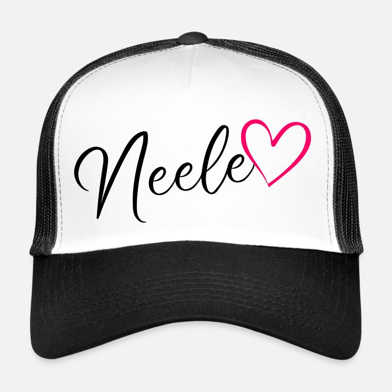 Neele Surname First Name Heart Pink Trucker Cap