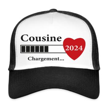 cousin - futur cousin chargement - Casquette trucker  - blanc/noir - Devant
