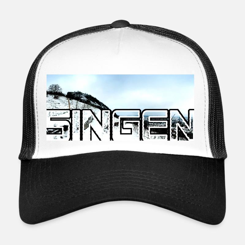 Singing Snow Overlapping Modern January Trucker Cap