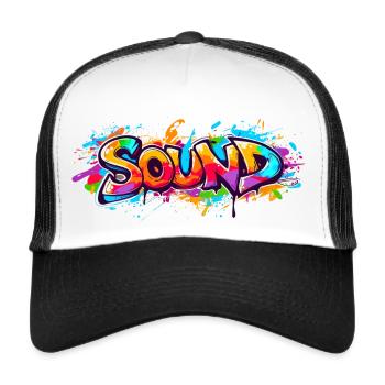 Le Son qui Bouge - Casquette trucker  - blanc/noir - Devant