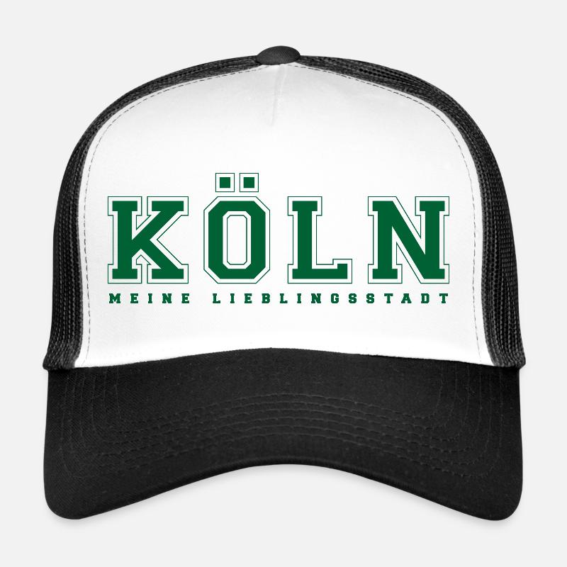 Köln university Neon Grün - Trucker Cap - Weiß/Schwarz