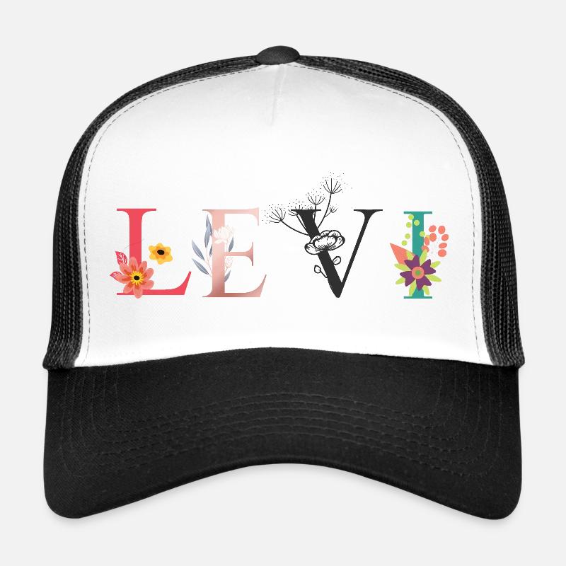 LEVI Name Art avec des fleurs brodées Casquette trucker 