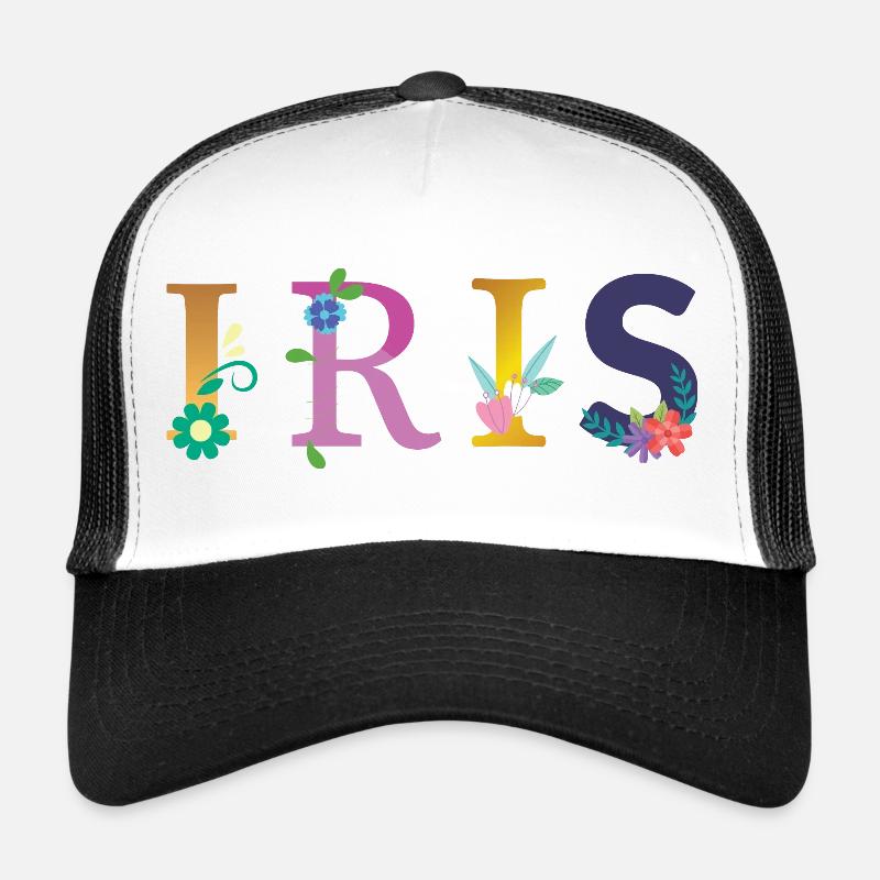 IRIS Name Adorned with Flowers Trucker Cap